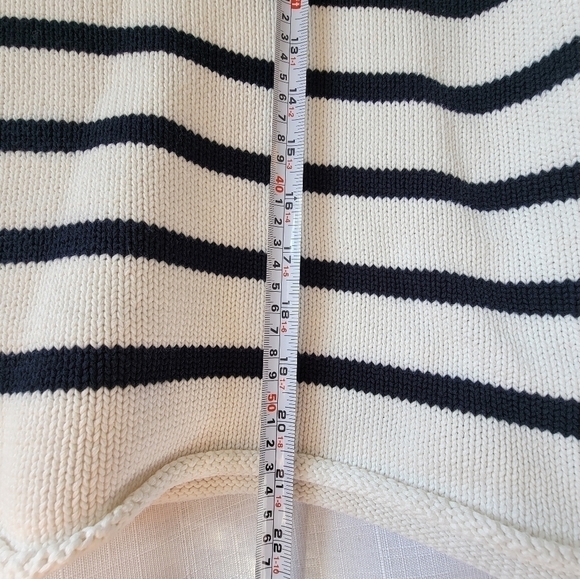 DEMYLEE | 100% cotton Striped Floral Embellished Thick Knit 3/4 Sleeve Sweater - Picture 6 of 9